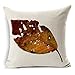 AS Autumn Leaves Polyester Cotton Linen Throw Pillow Case Cushion Cover Pillowcase,Maple Leaf，Ginkgo leaf，Yellow and Red Color，18 by 18 inches，