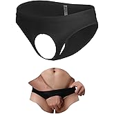 ohmydear Men's Sexy Briefs Open Front Ice Silk Underwear Comfort Underpants Breathable Bikini Panties