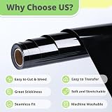 HTVRONT Black HTV Vinyl Roll 12in x 10ft PU Easy to Cut Weeding Heat Transfer view 3