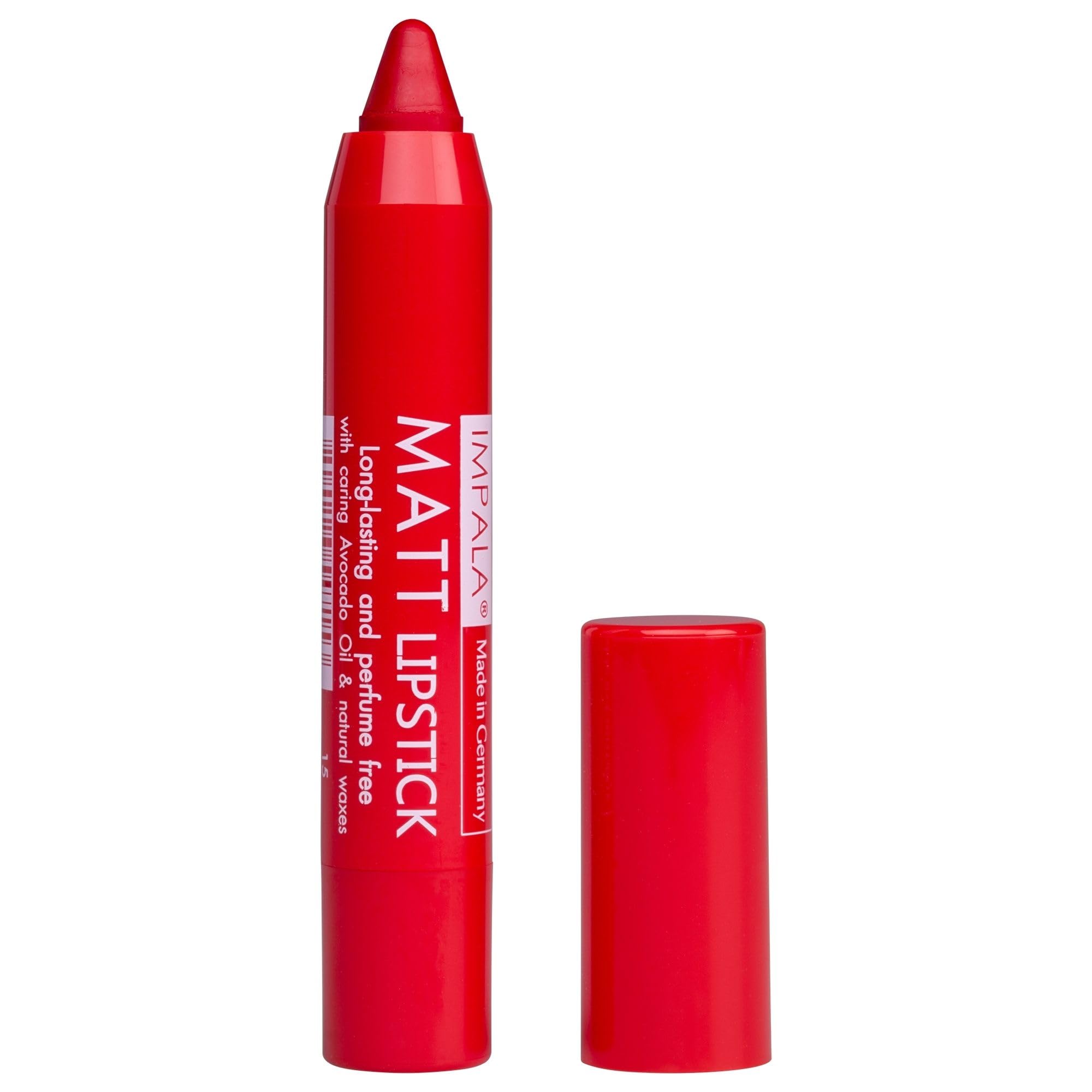 Impala - Automatic Rotating Matt Lipstick Secret Red Alert Colour No. 15 | Long Lasting Matte Lipstick | Moisturizing Lipstick | Creamy Texture Lipstick with Balm Effect