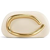 NEWROGENG Clutch Purses for Women Formal, PU Leather/Marble Acrylic Evening Bags with Chain, Trendy Metal Handle Purses 2025