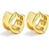EVEYE Gold Hoop Earrings for Women Fashion Chunky Earrings Twisted Statement Earring, Hypoallergenic Hoops Earrings Thick Open 18K Gold Plated Minimalist Stack Wide Irregular Earring Jewelry