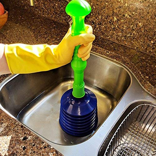 Luigi's Large Sink and Drain Plunger for Kitchens, Bathrooms, Sinks, Baths, Waste Pipes and Showers. Heavy Duty, Powerful, Commercial Style 'Plumbers Plunger' with Large Bellows