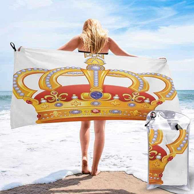 Quick Dry Super Absorbent Lightweight Towels Blanket, Royal Crown with
