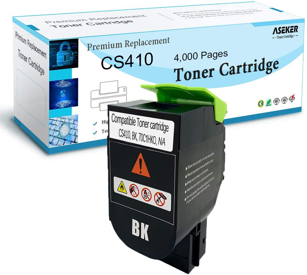 ASEKER Compatible CS310 CS410 CS510 Toner Cartridge for Lexmark CS310dn CS310n CS310dtn CS410n CS410dn CS410dtn CS510de CS510dte Printers High Yield 4000 Pages 70C2HK0 ( Black )