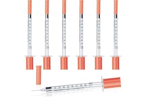 1ml U-100 Syringe with Needle, 31G 1cc 5/16-Inch (8mm), Lab Measuring Supplies,Individually Wrapped,Pack of 100