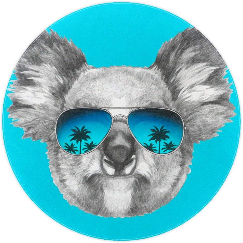 Australia Koala con anteojos de sol de espejo Hawaii palmera redonda