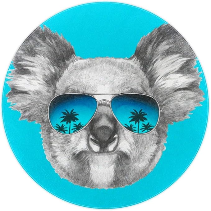 Australia Koala con anteojos de sol de espejo Hawaii palmera redonda