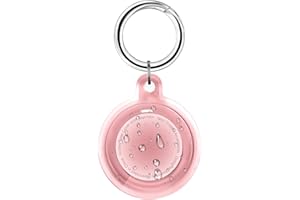 Foweroty 1|2|4 Pack IPX8 Waterproof for Airtag Holder, for Apple for Air Tags with Keychain Case, Anti-Scratch Full Body Protective Cover, for Luggage, Pet Collar, Car Keys, Kids, Clear Pink