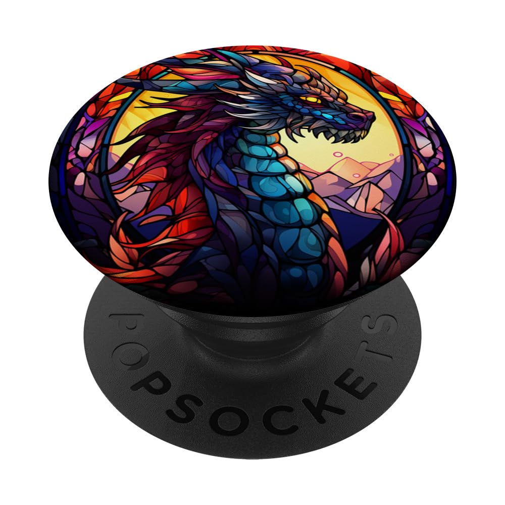 Stained Glass Dragon PopSockets Swappable PopGrip