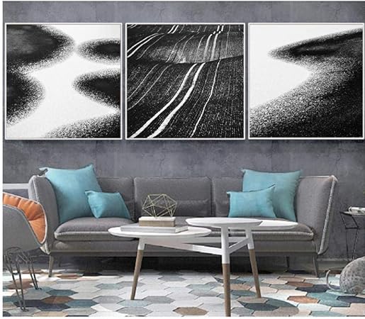 Rjunjie Simple Bord De Mer Plage Noir Blanc Toile Art Impression