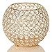 VINCIGANT Gold Crystal Bowl Candle Holders Centerpieces for Dining Room Table/Decoration Candelabra/Gift Boxed/8 Inches Diameter