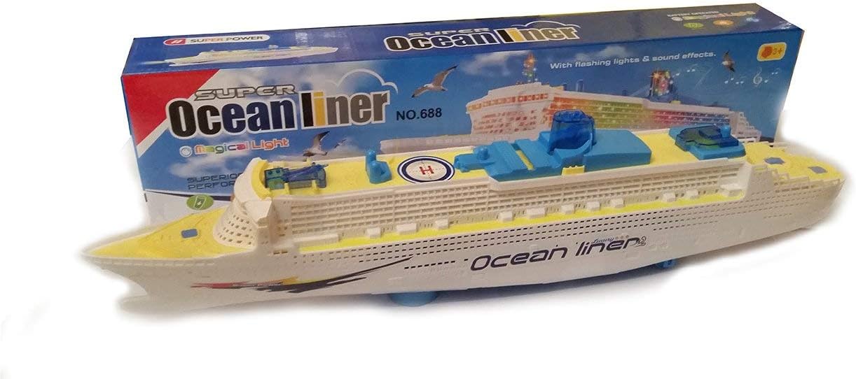KIDS OCEAN LINER CRUISE SHIP BOAT B/O TOY FLASHING LED LIGHTS SOUNDS GIFT