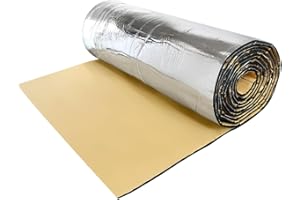 uxcell 60cmx100cm 394mil/10mm 6.46sqft Car Heat Block Sound Deadener Deadening Underlay Insulation Mat Glassfiber Foam