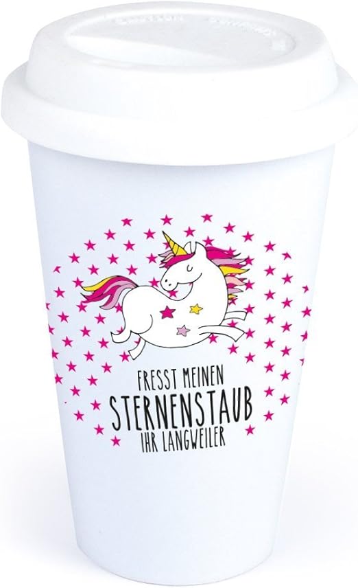 4you Design CoffeetoGoBecher EinhornMotiv Fresst Meinen