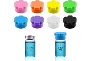 GOQEUT Reusable 5-100ml Glass Vial Protective Vial Caps, Leak-Proof and Dust-Proof Caps, 8 Colors Covers for Easy Organization and Classification (8Pcs / 8Colors)
