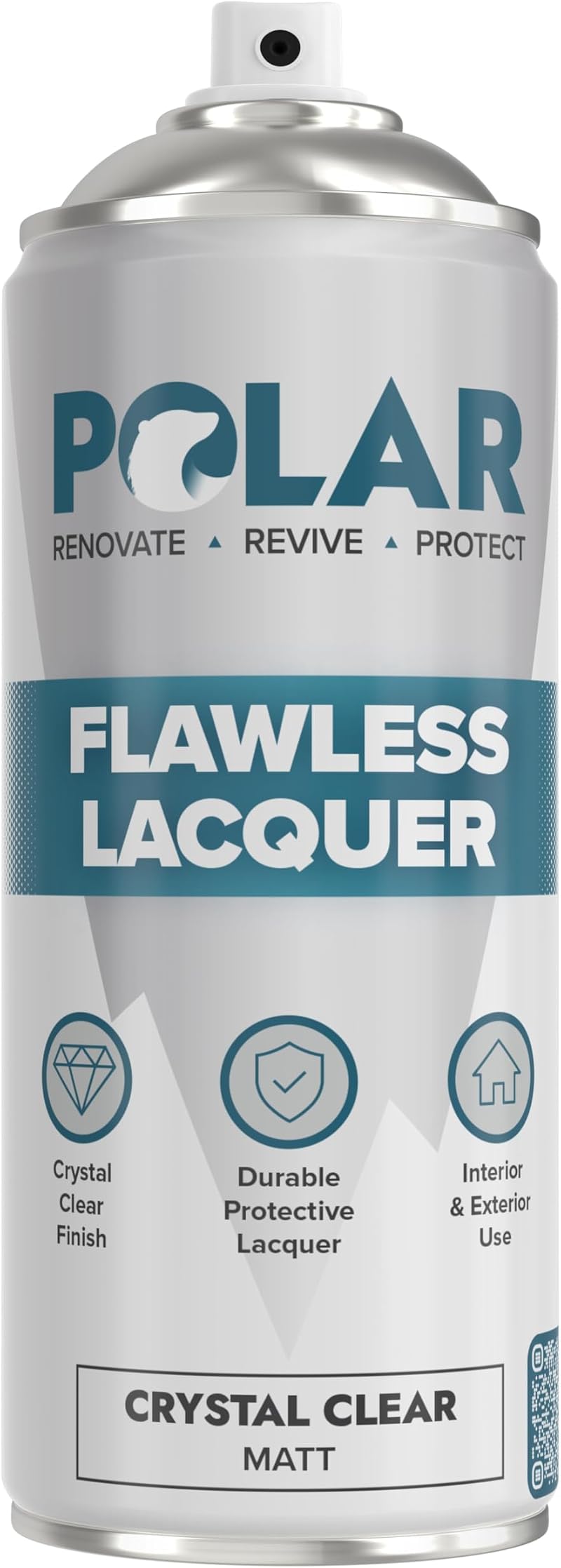 Polar Flawless Matt Lacquer Spray 400ml Clear Wood Ceramic Glass Metal UV