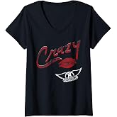 Womens Aerosmith - Crazy V-Neck T-Shirt Small