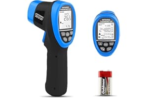 AOPUTTRIVER Non-Contact Pyrometer High Temperature Infrared Thermometer AP-985B with Range -50~1360 ℃ (-58~2480 ℉), Data Storage, Background Lighting for Cooking Forge Melting Furnace Kilns