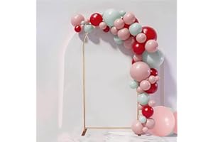 DQHKOW 6.56Ft Arch Backdrop Stand Balloon Arch Frame Kit for Wedding Arch Flower Stand Party Background Decoration (Aluminum/Gold)