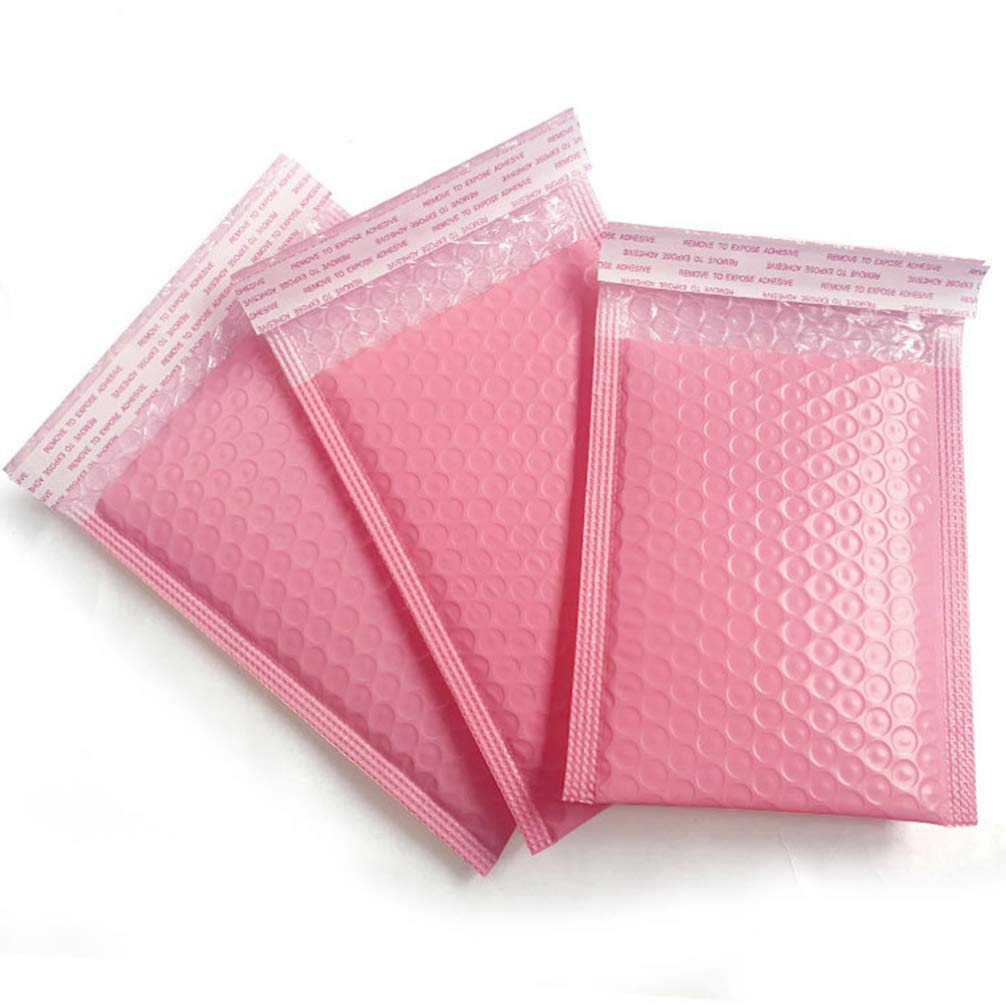 50pcs Practical Bubble Storage Bag Shockproof Express Packaging Bag Bubble Pouch for Home Shop Office (Pink, 20x15cm)