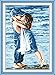 YEESAM ART Cross Stitch Stamped Kits for Adults Beginner, Romantic Kiss by The Sea 11CT 39×54cm DIY Embroidery Needlework Kit with Easy Funny Preprinted Patterns Needlepoint Christmas (Kiss)