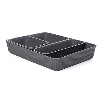 K G Ta701250 Set Of 4 Drawers Organiser Grey Drawer Insert