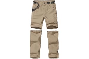 JOMLUN Boy’s Convertible Hiking Pants Lightweight Quick Dry Zip Off Pants for Kids Youth Outdoor UPF 50+ Casual Cargo Trousers