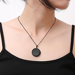 PHOCKSIN Glossy Black Lockets Round Personalized