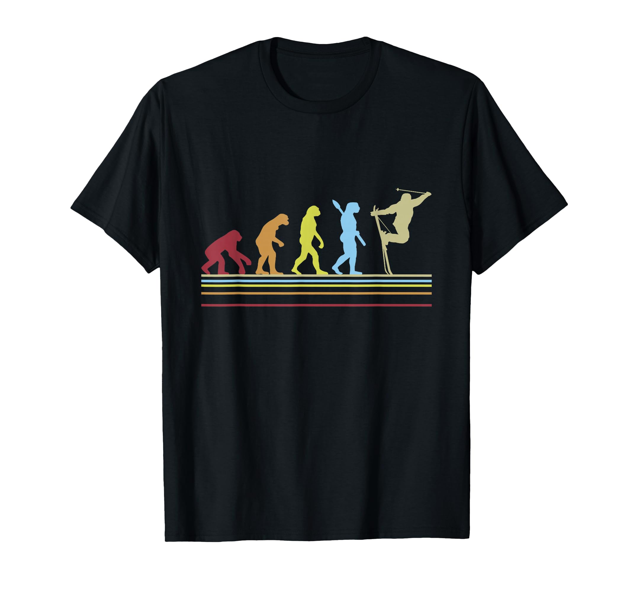 Retro Ski Grafic Cool Skier Stunt Trick evolution T-Shirt