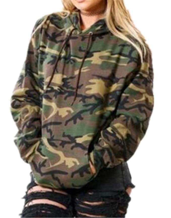 Kerlana Damen Tops Drucken Sweatshirt Camouflage Militär Kapuzenpullover Bluse Lange Hülse Mit Kapuze Pullover Bluse Streetwe