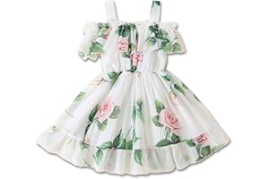 Morerich Baby Girls Summer Floral Dress Clothes Off Shoulder Strap Dresses Princess Sundress Thin Skirt Outfits