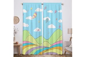 Allenjoy голубое небо и белые облака воздушные шары в полоску детские оконные шторы для детей детская спальня детская Hom