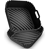 Air Fryer Silicone Liners 2 Pack, Reusable Square Air fryer Basket Liners, 4-7Qt Silicone Baking Tray for Instant Air fryer, Oven Microwave Pot Accessories, Food Grade Kitchen Gadgets
