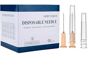 BOOBYSUU 25 Gauge 1.5"(38mm) Syringe with Needle, Disposable Individual Package, Boxes of 100