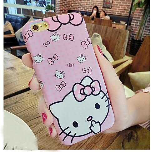 iPhone 6 6S KT Case, Front Back Cartoon Hello Kitty 360 full protect Gel Cover Case for 4.7 inche iPhone6 6S Case kitty design Snap shell with glass protector