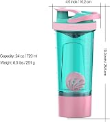 Artoid Mode 720ml Aqua Pink Protein Shaker Bottle with Storage Box view 4