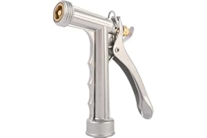 BILAL Garden Hose Nozzle, Water Hose Sprayer Nozzle with Threaded Front, Full Size Zinc Metal Pistol Grip High Pressure Nozzle, Adjustable Spray Water Flow for Watering, Washing, Cleaning (1 Pack)