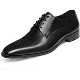 GIFENNSE Men's Handmade Leather Modern Classic Lace up Leather Lined Perforated Dress Oxfords Shoes