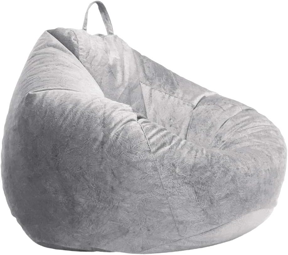 VANKOA Soft Velvet Bean Bag Cover for Kids, 60 * 70cm - Grey_2