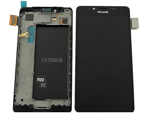 Original Microsoft / Nokia Lumia 950 & 950 DS Dual SIM LCD Display Touchscreen Touch Glas Bildschirm Komplett + Rahmen Schwar