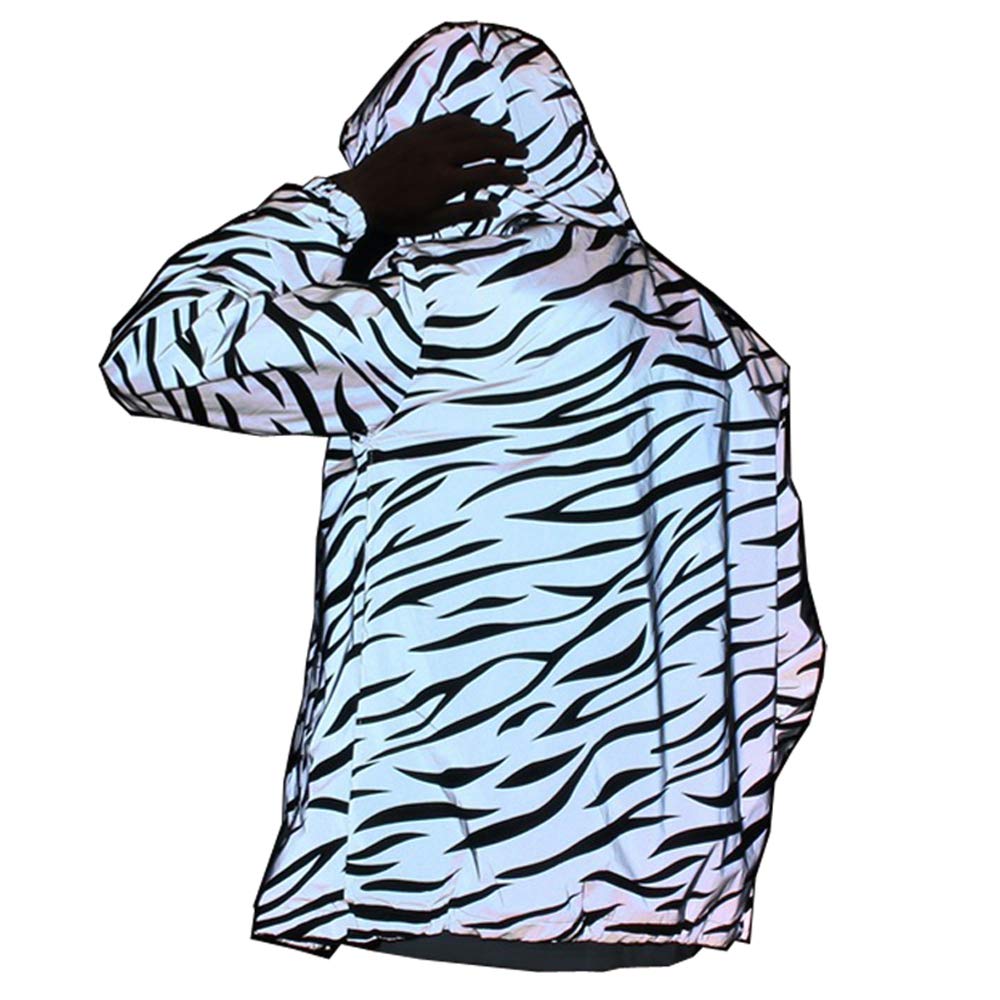 LZLRUN Reflective Light Jacket Men Women Mesh Style Noctilucent Zebra Jackets Waterproof