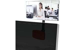 NANNINGO Nnaningo Wide Angle Convex Mirror for Computer Monitor, Office Cubicle & Desk, Stick-On Rear View Mirror to See Behind You, 360° Rotatable Security Mirrors for Personal Safety (1 Pack 6.7" x 3")