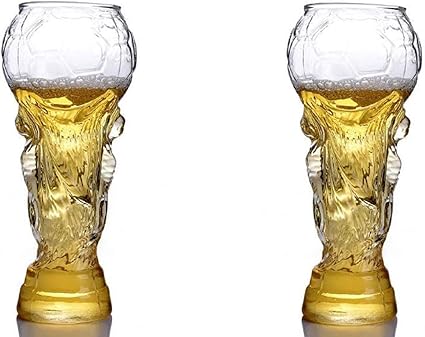 Amazon Co Jp Morningplace ビール グラス サッカー ワールドカップ風 ユニーク デザイン お洒落 450ml 2個セット ホーム キッチン