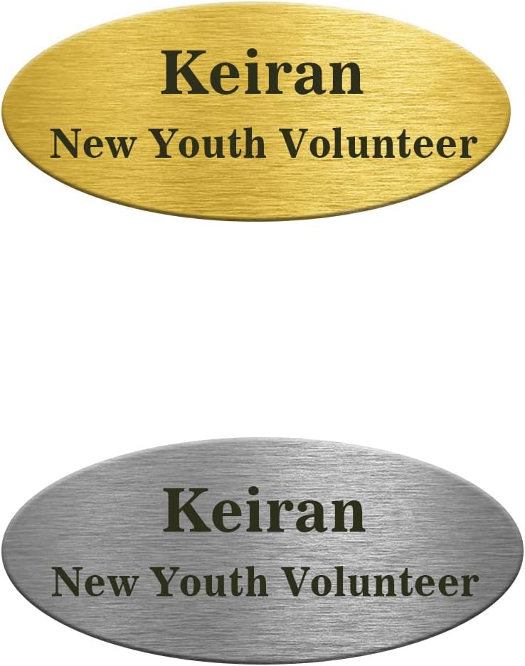 Plaques & Wall Art - Docvania Custom Oval Brass Name Plate,Personalized Memorial Plaque for Pet Urn Box,Trophy Award,Shadow Box,Picture Frame Label,Military Flag Display Case,with Adhesive Backing or Screws,1x3