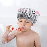 G2PLUS 2PCS Elastic Kids Bath Caps Double Layer Cartoon Hat Shower Cap view 6