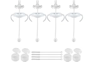 JOYFEED Straw Cup Conversion Kit for Philips Avent Natural Baby Bottles,Weighted Straw Sippy Cup Transition Kit with Soft Nipple and Handles for Toddler, Pack of 4