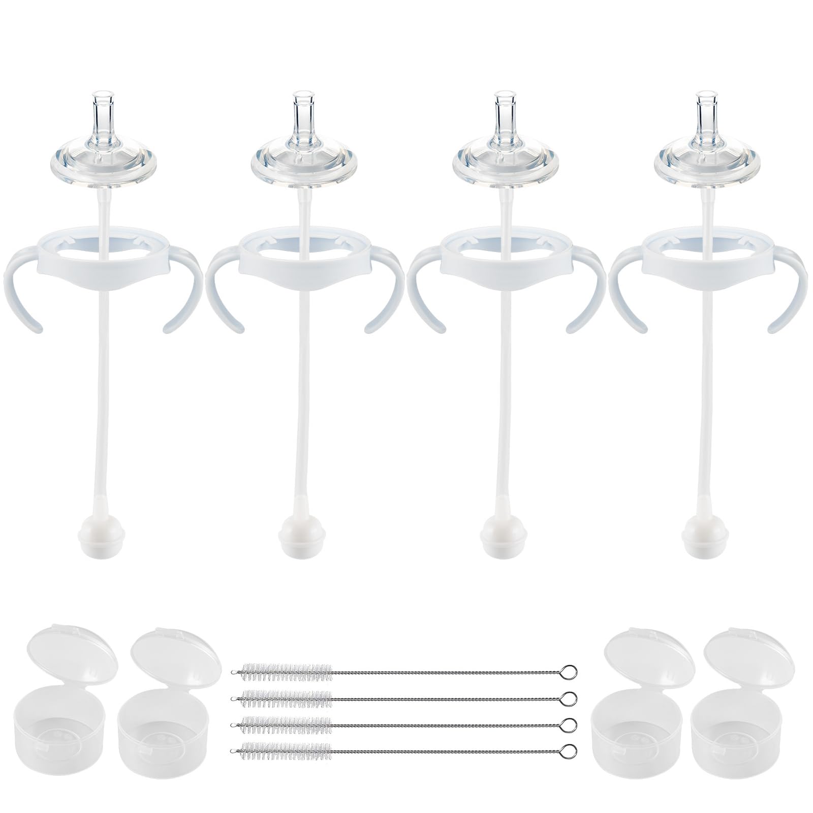 Photo 1 of Straw Cup Conversion Kit for Philips Avent Natural Baby Bottles,Weighted Straw Sippy Cup Transition Kit with Soft Nipple and Handles for Toddler, Pack of 4
