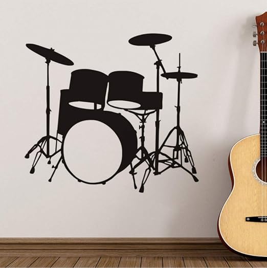 Amazon Ljjlm 楽器ドラムビニールデカール家の装飾子供保育園ルーム取り外し可能な黒いシルエットウォールステッカー48 44センチ ウォールステッカー オンライン通販