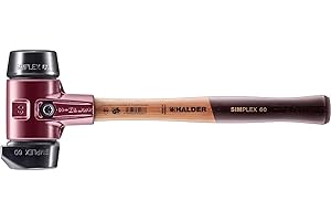 Halder 3022.260 Simplex 3.5 lb. Soft-Face Mallet with Black Rubber and Black Composite Rubber Stand-Up Inserts, Cast Iron Hou